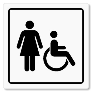 WC ženy invalidé, 100x100mm, bílá, Arizona